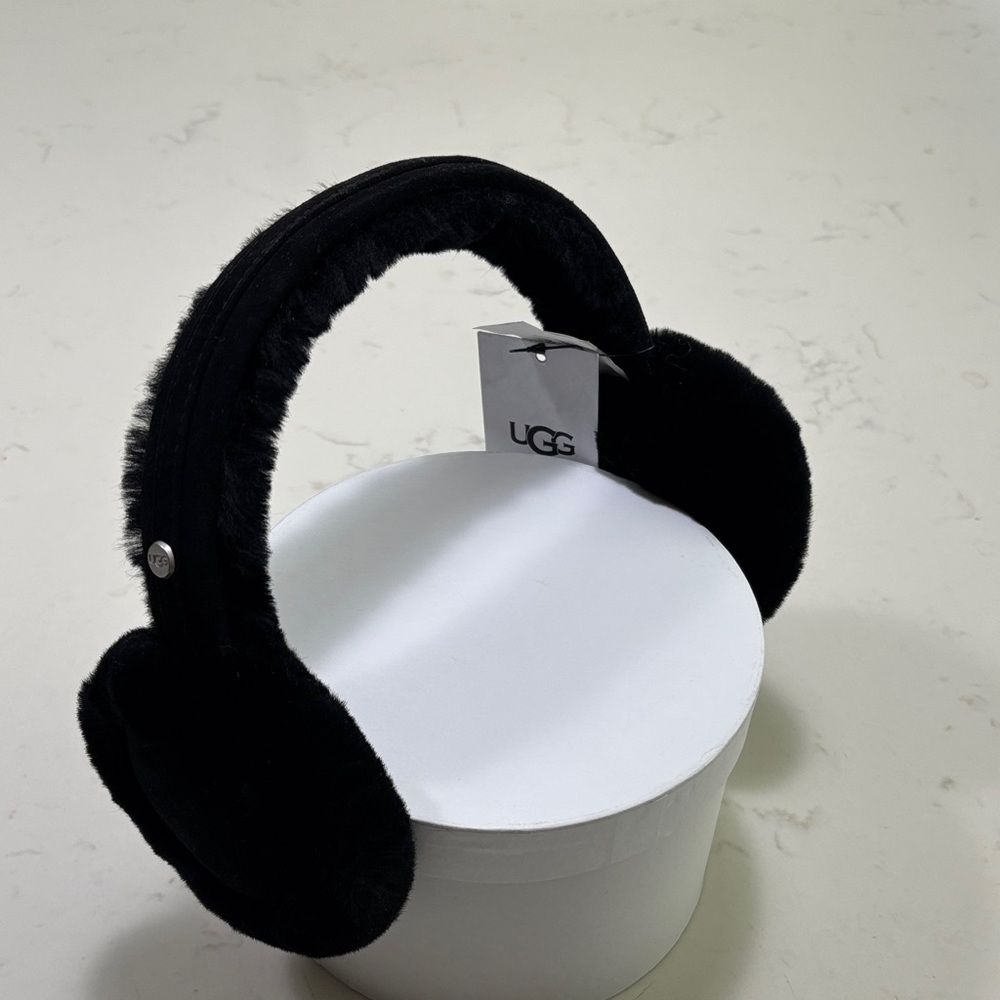 UGG Over-Ear Black Furry Headphones
